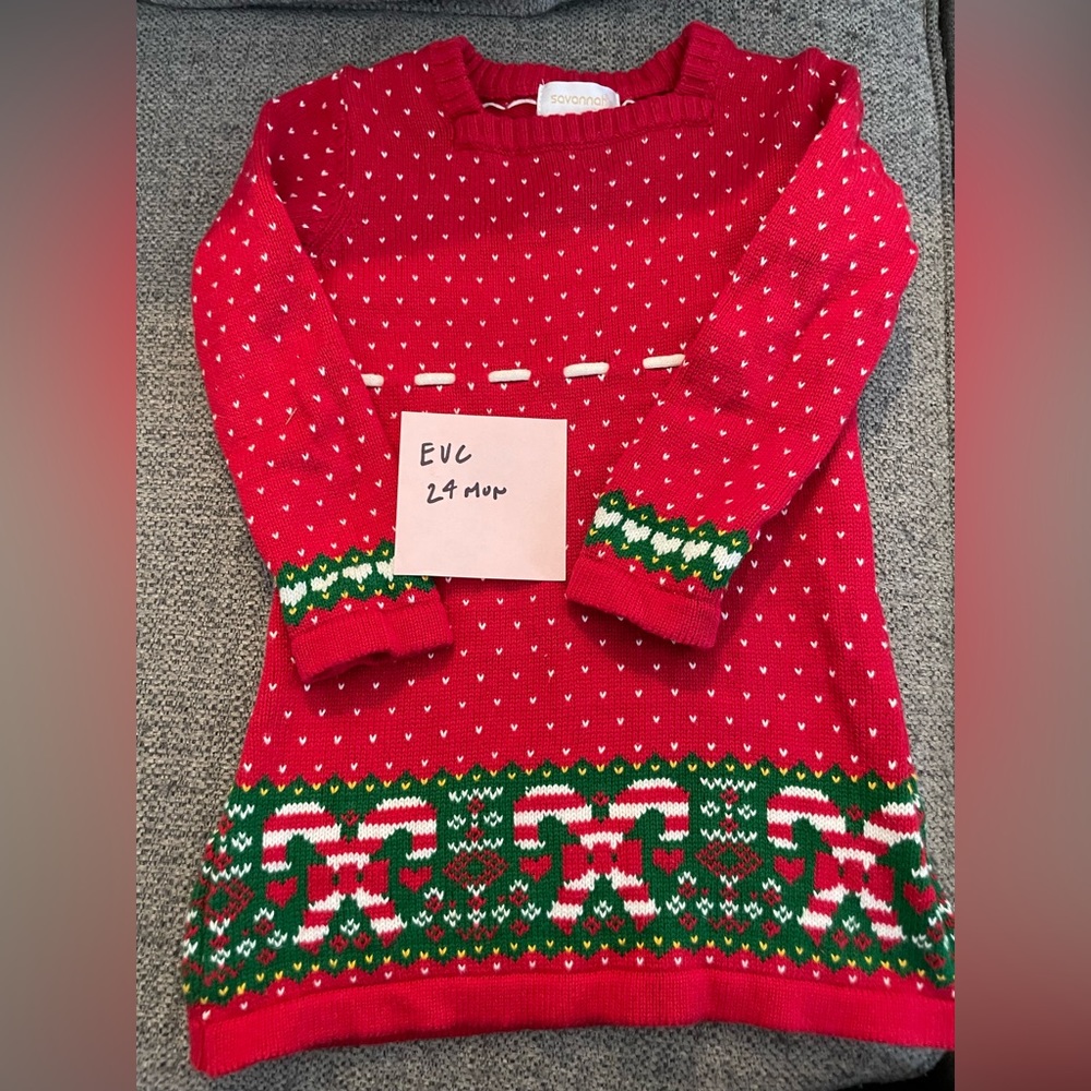 Savannah Christmas sweater dress 24 months